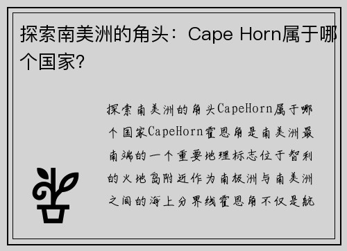 探索南美洲的角头：Cape Horn属于哪个国家？